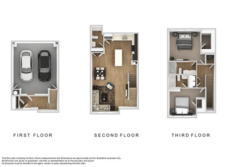 Floor plan for 2 beds, 2.5 baths, 1434 sqft